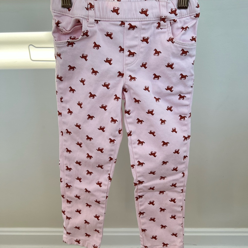 Pink Horse Print Legging Pants for Toddler Girl - 4T